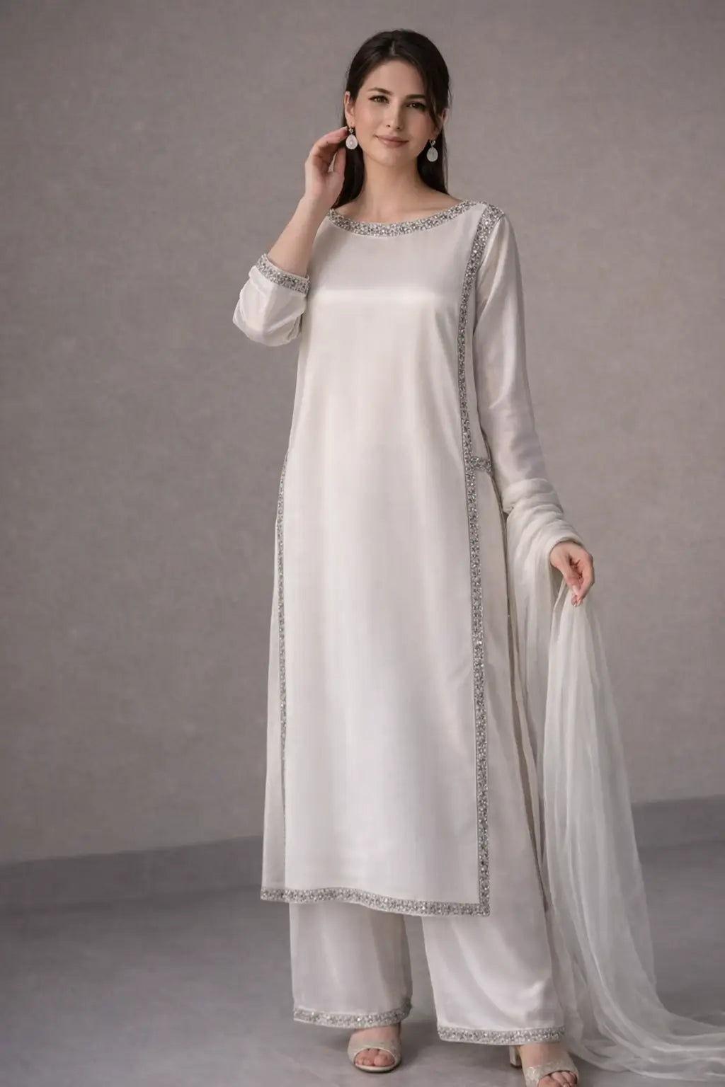 Designer Fendy Silk Plazo Set for Festive and Casual Occasion Wear
