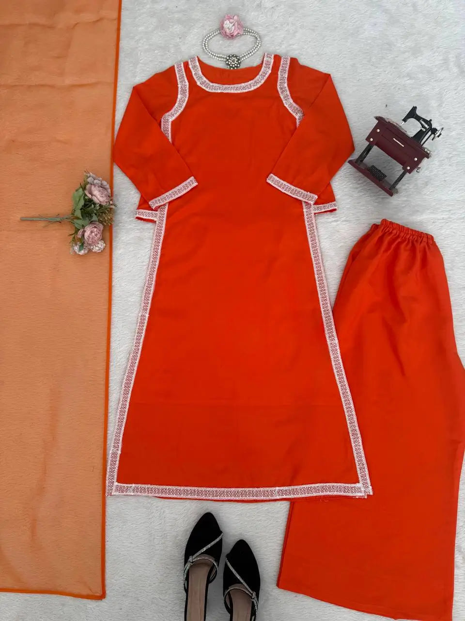Designer Fendy Silk Plazo Set for Festive and Casual Occasion Wear