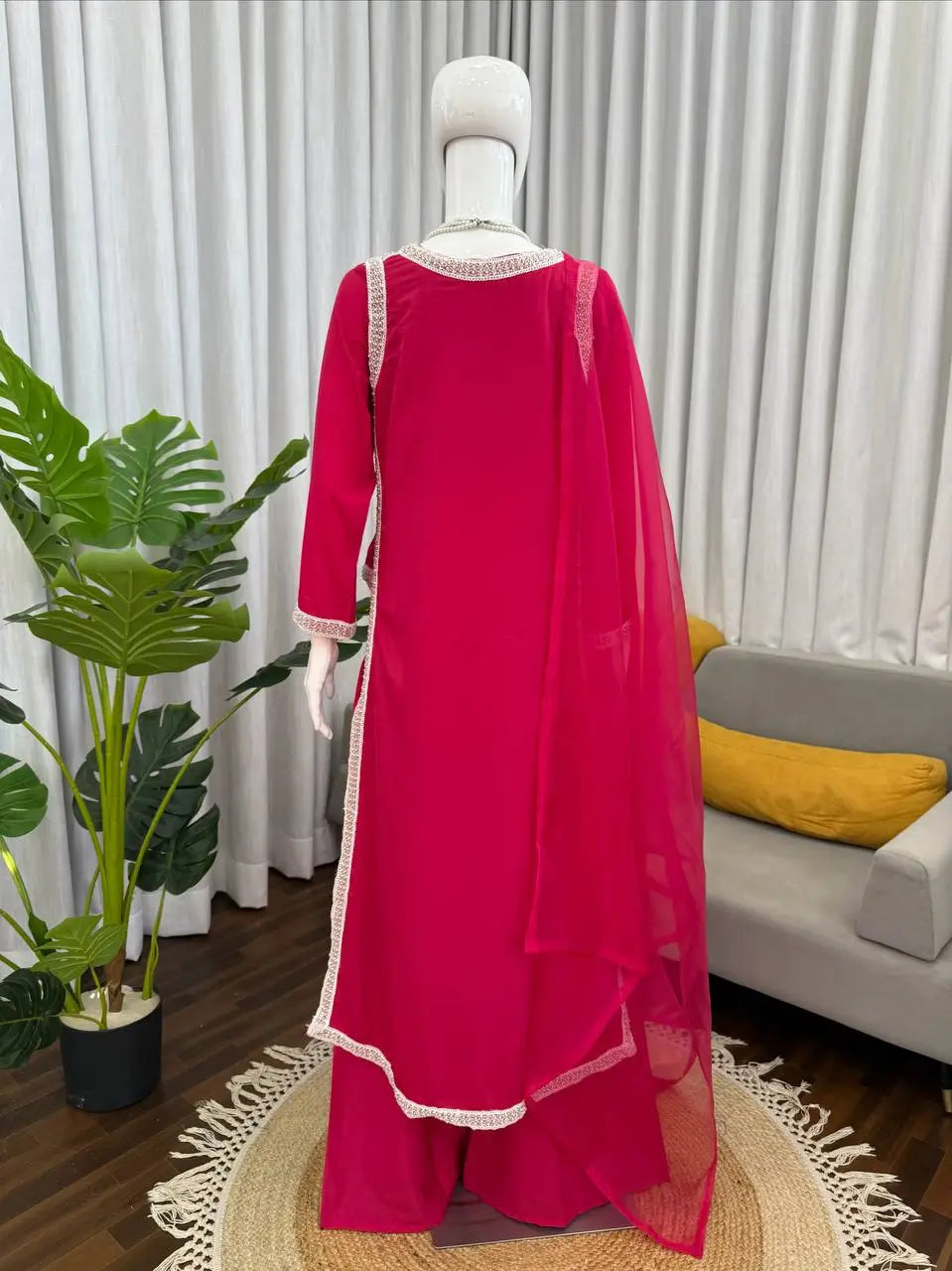 Designer Fendy Silk Plazo Set for Festive and Casual Occasion Wear