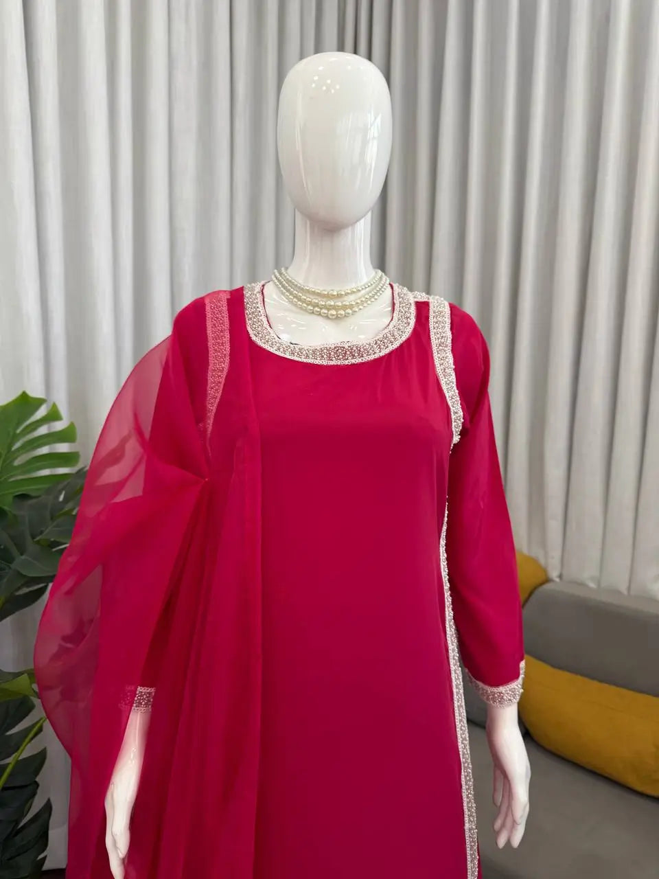 Designer Fendy Silk Plazo Set for Festive and Casual Occasion Wear