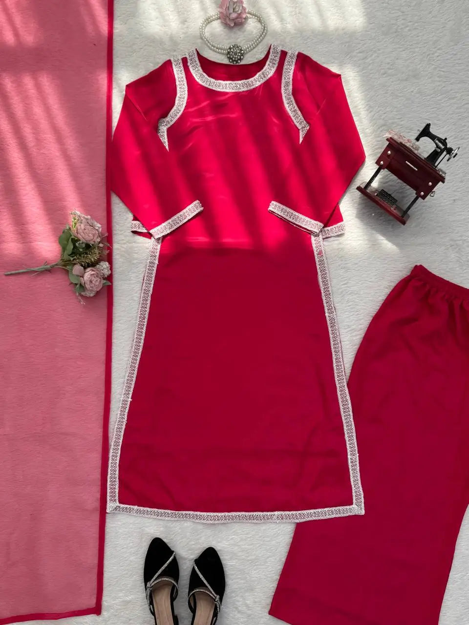 Designer Fendy Silk Plazo Set for Festive and Casual Occasion Wear