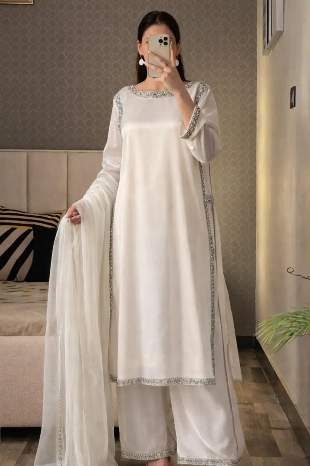 Designer Fendy Silk Plazo Set for Festive and Casual Occasion Wear