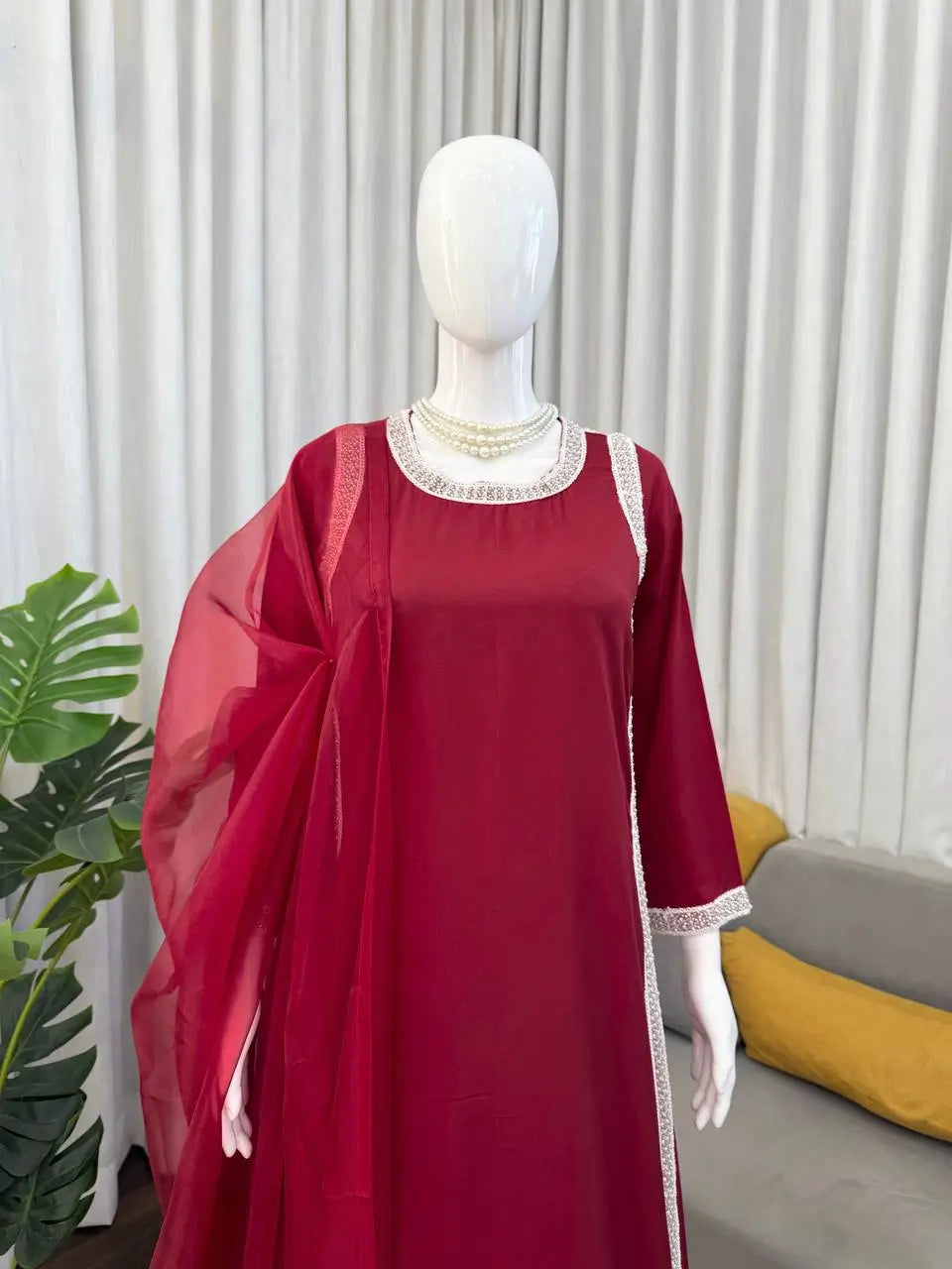 Designer Fendy Silk Plazo Set for Festive and Casual Occasion Wear