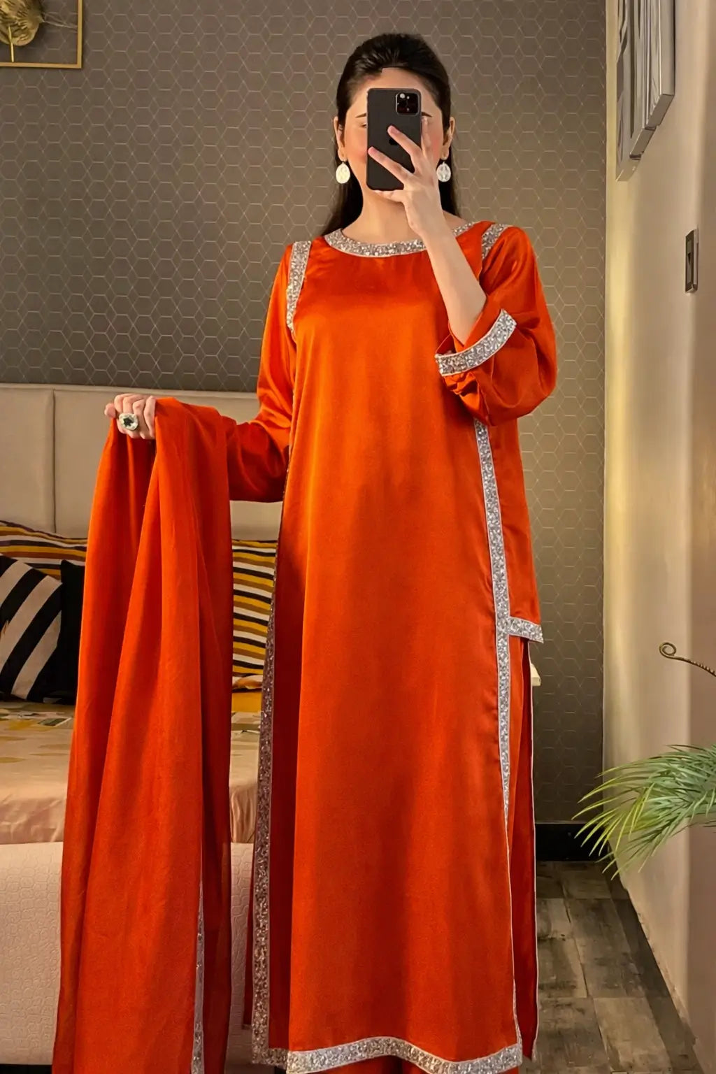 Designer Fendy Silk Plazo Set for Festive and Casual Occasion Wear