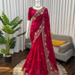 Designer Fendy Silk Saree with Heavy Beads & Sequins Work