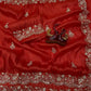 Designer Fendy Silk Saree with Heavy Beads & Sequins Work
