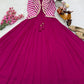 Designer Fox Blooming Georgette Gown with Embroidered Jacket | Party & Wedding Wear