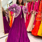 Designer Fox Blooming Georgette Gown with Embroidered Jacket | Party & Wedding Wear