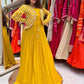 Designer Fox Blooming Georgette Gown with Embroidered Jacket | Party & Wedding Wear