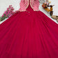 Designer Fox Blooming Georgette Gown with Embroidered Jacket | Party & Wedding Wear