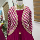 Designer Fox Blooming Georgette Gown with Embroidered Jacket | Party & Wedding Wear
