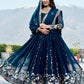 Designer Fox Georgette Embroidered Gown Set for Festive and Wedding Wear
