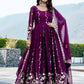 Designer Fox Georgette Embroidered Gown Set for Festive and Wedding Wear