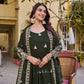 Designer Fox Georgette Embroidered Gown Set for Festive and Wedding Wear