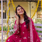 Designer Fox Georgette Embroidered Gown Set for Festive and Wedding Wear