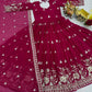 Designer Fox Georgette Embroidered Gown Set for Festive and Wedding Wear
