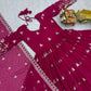 Designer Fox Georgette Embroidered Gown Set for Festive and Wedding Wear