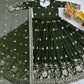 Designer Fox Georgette Embroidered Gown Set for Festive and Wedding Wear