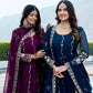 Designer Fox Georgette Embroidered Gown Set for Festive and Wedding Wear