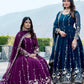 Designer Fox Georgette Embroidered Gown Set for Festive and Wedding Wear
