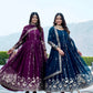 Designer Fox Georgette Embroidered Gown Set for Festive and Wedding Wear
