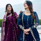 Designer Fox Georgette Embroidered Gown Set for Festive and Wedding Wear
