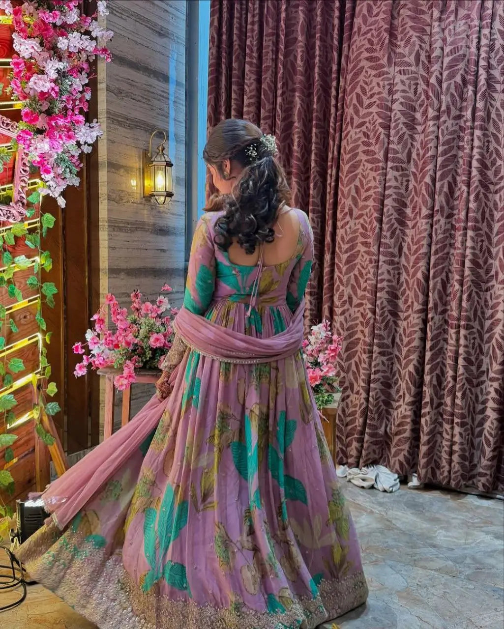 Designer Fox Georgette Embroidered Gown with Dupatta | Fully Stitched Anarkali Style