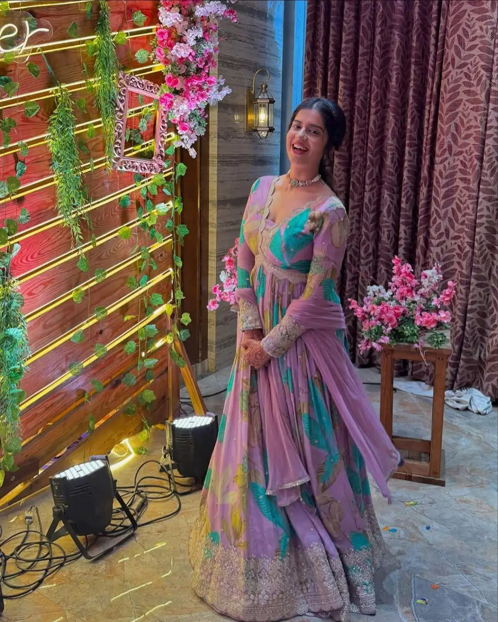 Designer Fox Georgette Embroidered Gown with Dupatta | Fully Stitched Anarkali Style