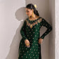 Designer Fox Georgette Embroidered Sharara Suit with Printed Bottom