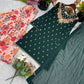 Designer Fox Georgette Embroidered Sharara Suit with Printed Bottom