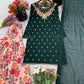 Designer Fox Georgette Embroidered Sharara Suit with Printed Bottom