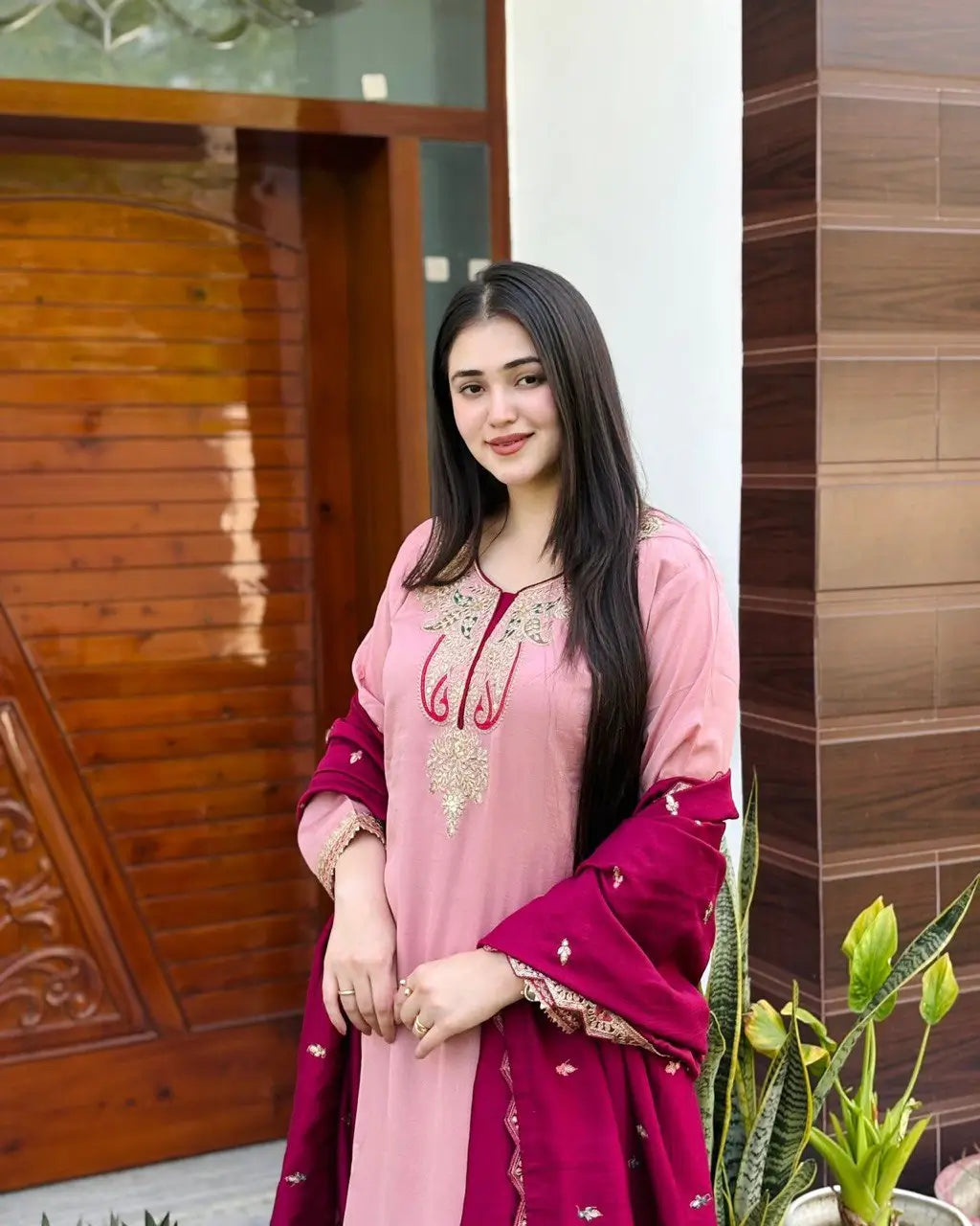 Designer Fox Georgette Palazzo Suit with Embroidered Dupatta | Fully Stitched