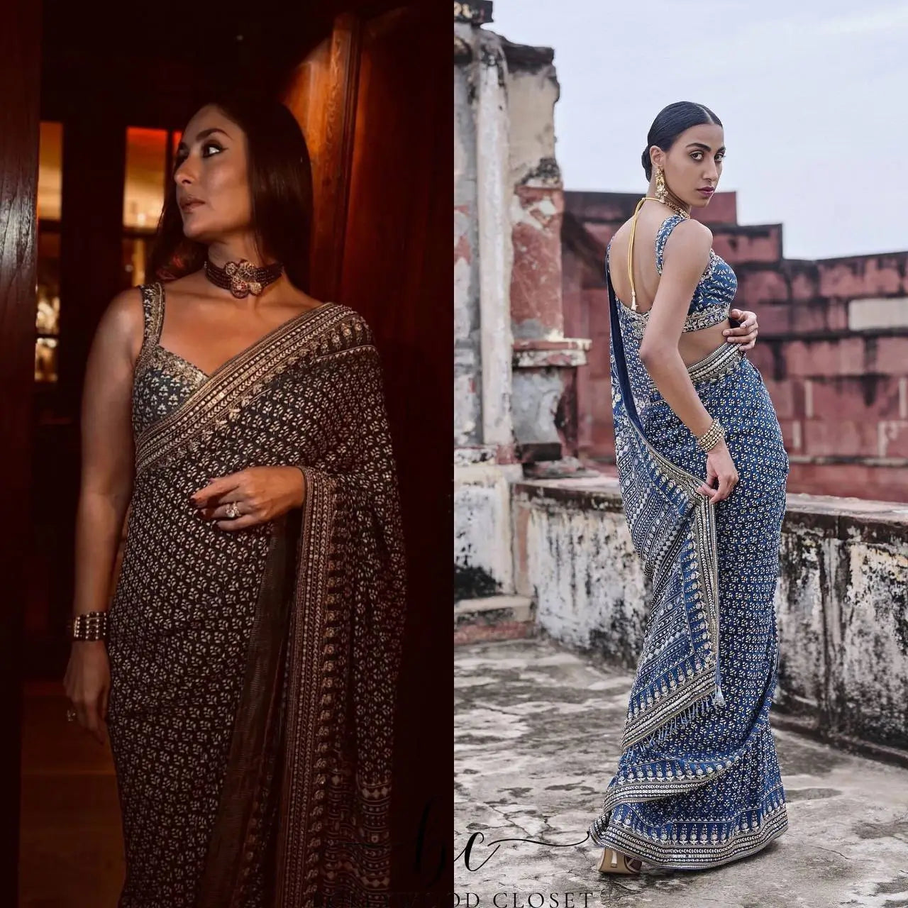 Designer Fox Georgette Saree with Katdana and Real Mirror Work for Wedding Festive Party Wear Looks