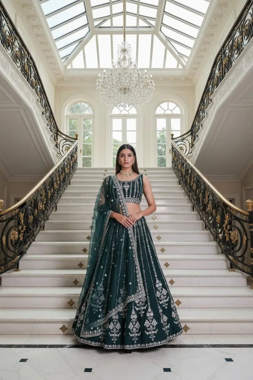 Designer Georgette Lehenga Choli Set for Wedding and Festive Wear