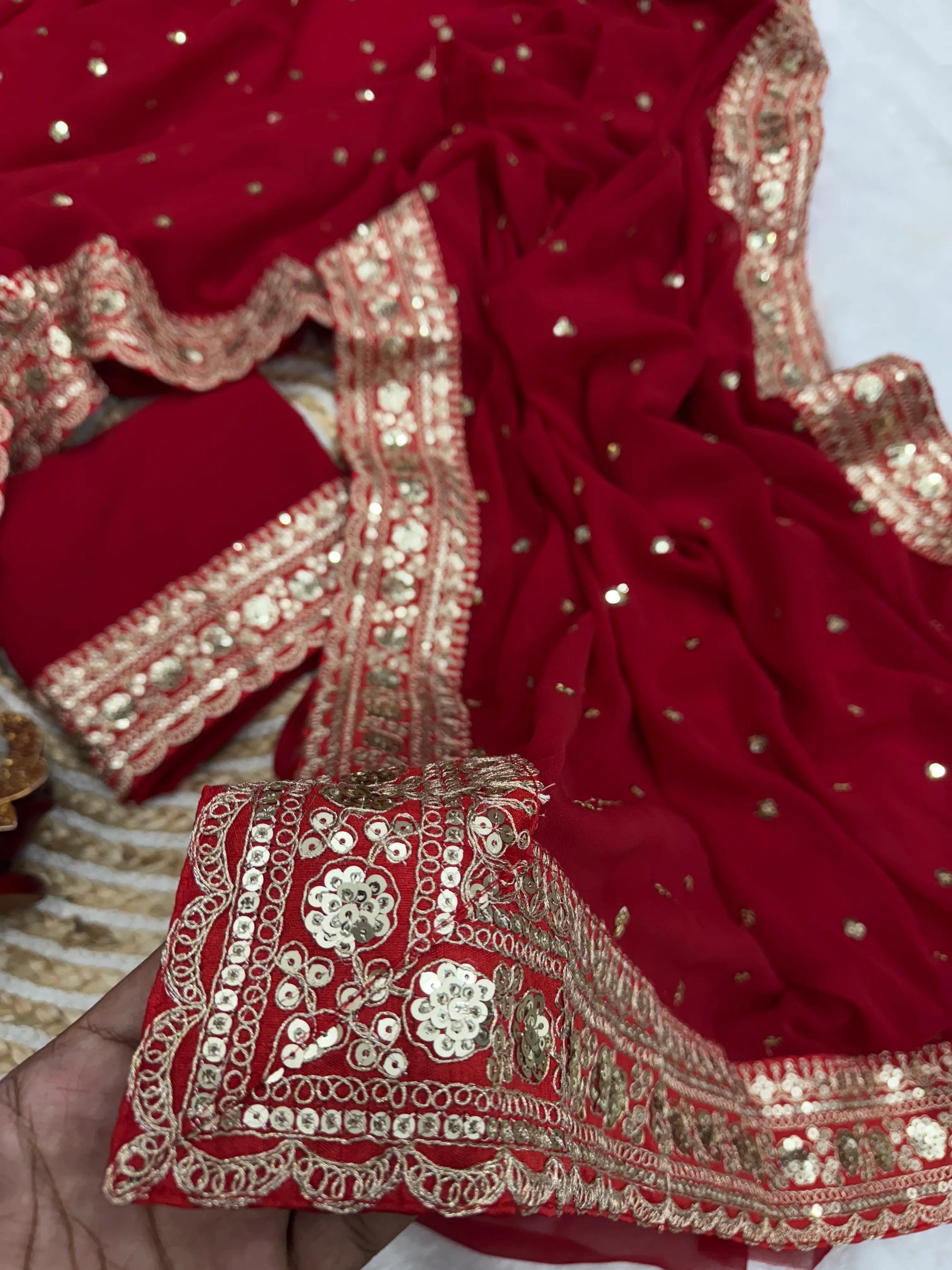 Designer Georgette Saree with Embroidered Blouse