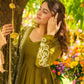 Designer German Chiffon Embroidered Gown Set with Dupatta
