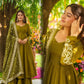Designer German Chiffon Embroidered Gown Set with Dupatta
