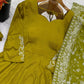 Designer German Chiffon Embroidered Gown Set with Dupatta