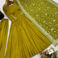 Designer German Chiffon Embroidered Gown Set with Dupatta