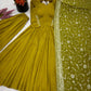 Designer German Chiffon Embroidered Gown Set with Dupatta
