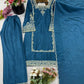 Designer German Chiffon Embroidered Palazzo Suit Set