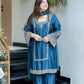 Designer German Chiffon Embroidered Palazzo Suit Set