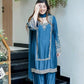 Designer German Chiffon Embroidered Palazzo Suit Set