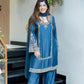 Designer German Chiffon Embroidered Palazzo Suit Set