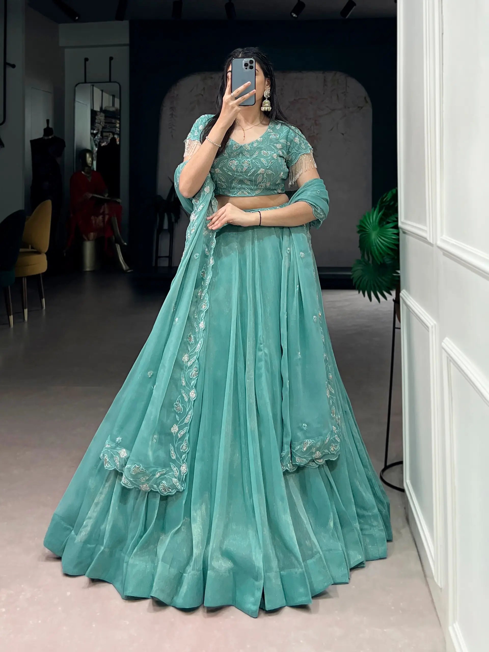 Designer Gold Coin Embroidered Lehenga Set for Wedding and Festive Wear