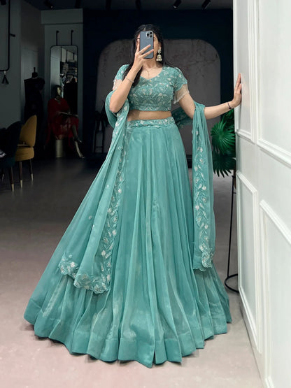 Designer Gold Coin Embroidered Lehenga Set for Wedding and Festive Wear