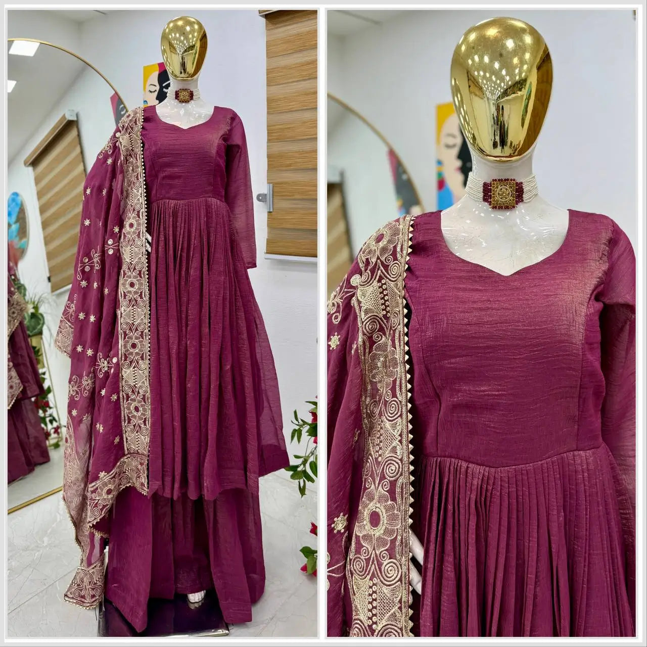 Designer Gold Crazy Embroidered Sharara Set with Dupatta | Fully Stitched