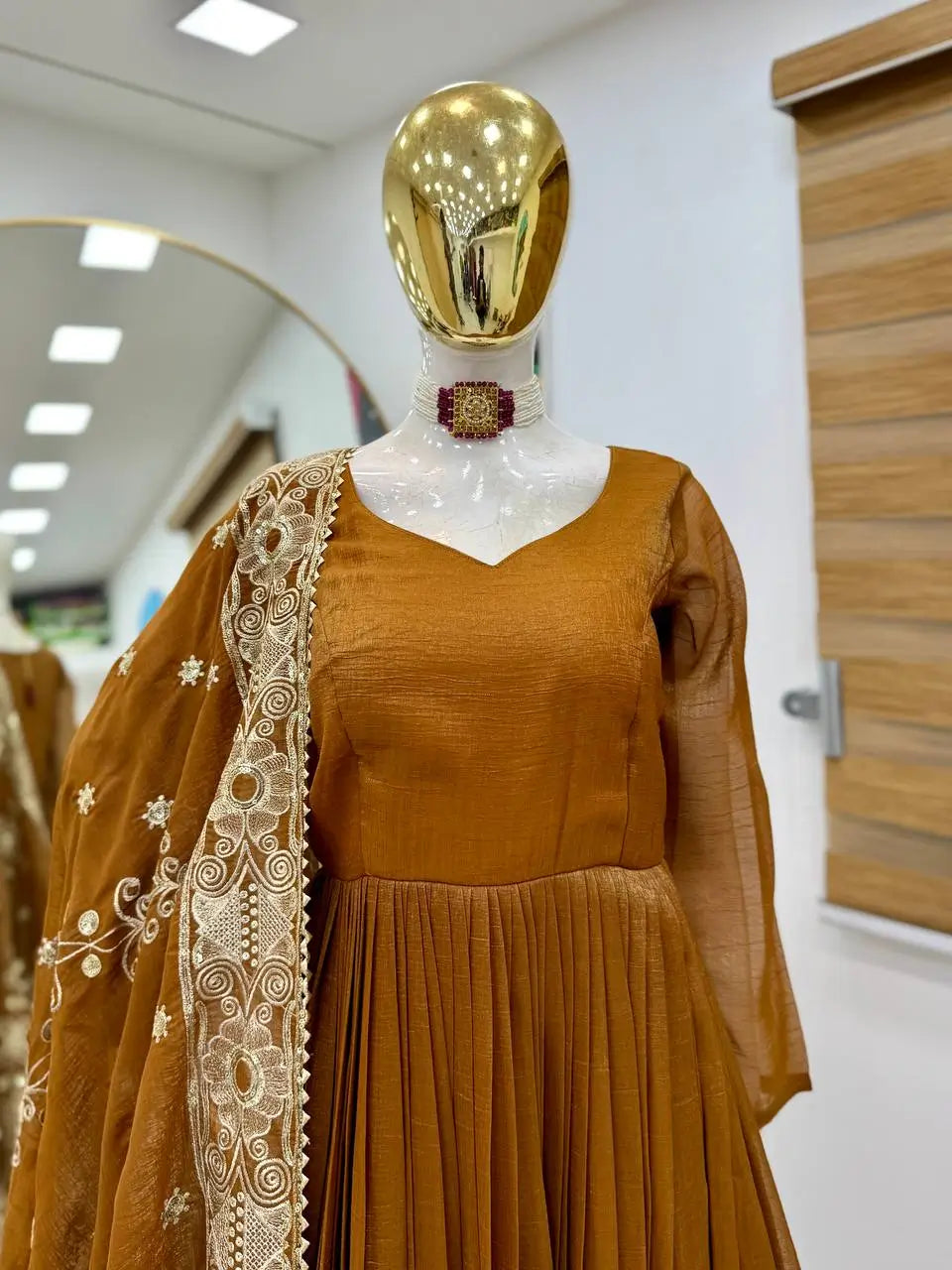 Designer Gold Crazy Embroidered Sharara Set with Dupatta | Fully Stitched