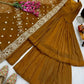 Designer Gold Crazy Embroidered Sharara Set with Dupatta | Fully Stitched
