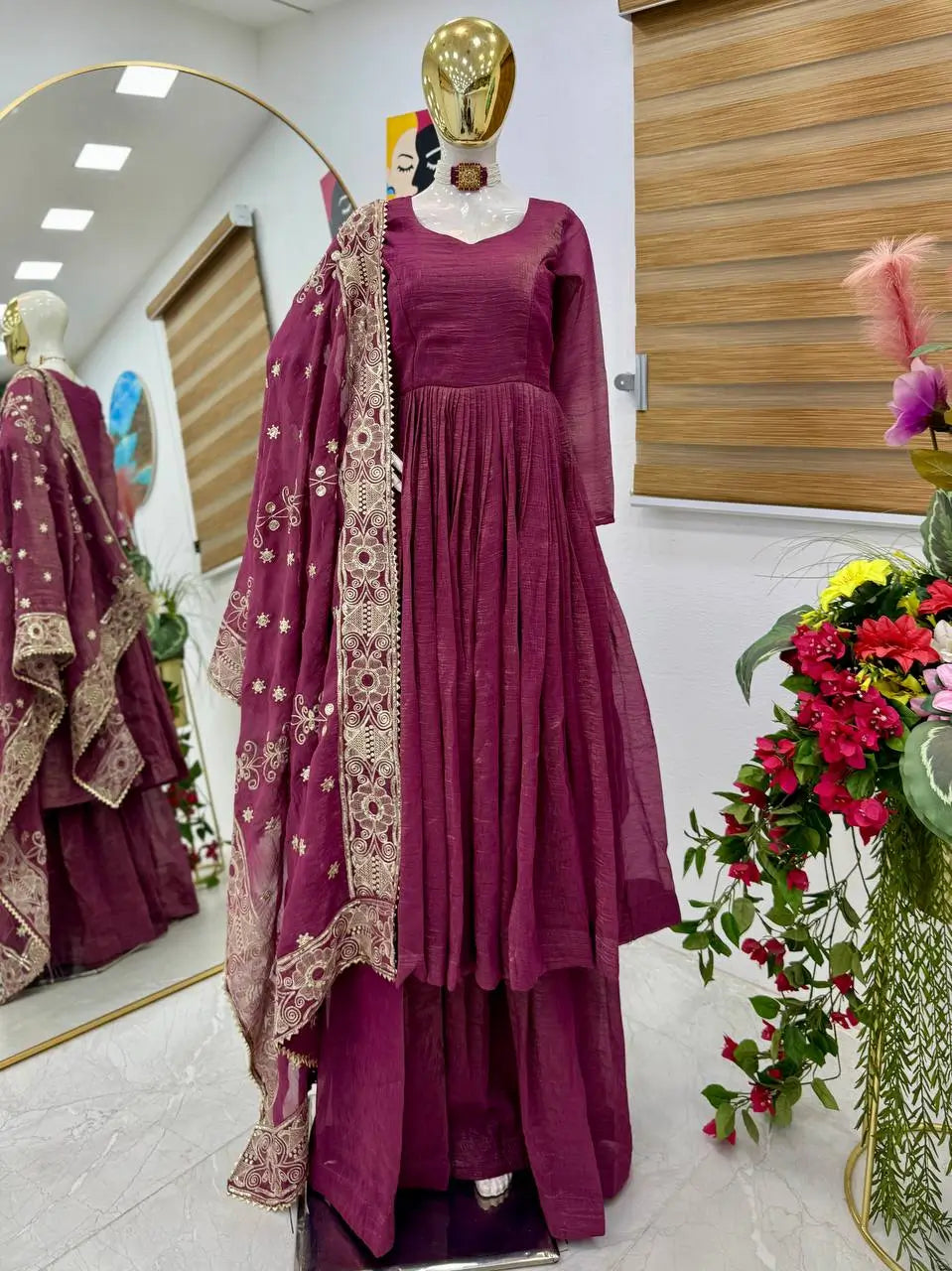 Designer Gold Crazy Embroidered Sharara Set with Dupatta | Fully Stitched